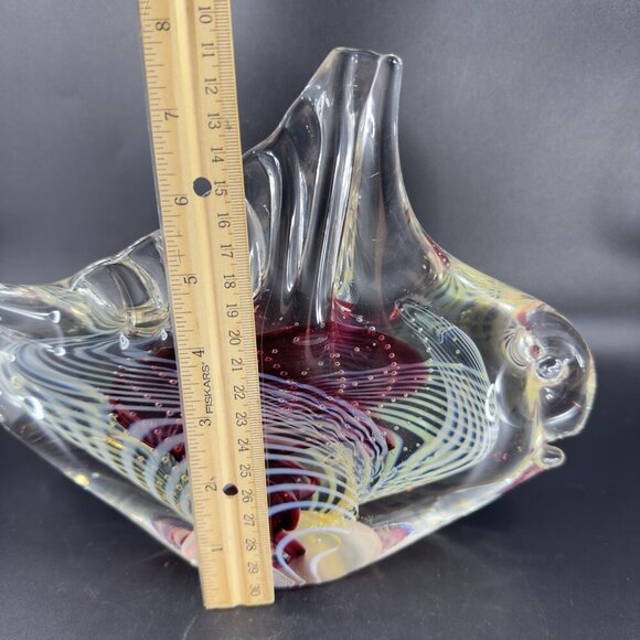 2004 Rollin Karg Large Heavy Glass Fish Signed Sculptures Multicolor Hand Blown - Picture 2 of 16